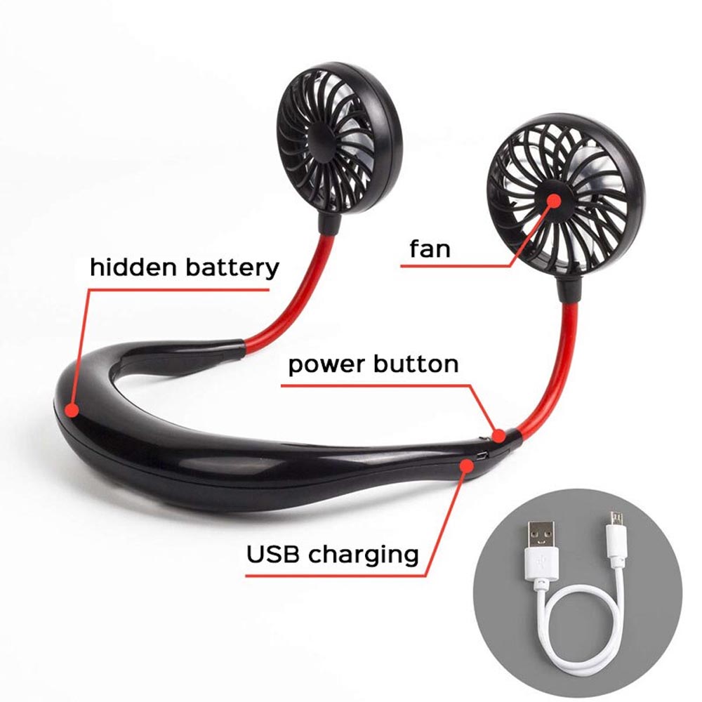 Rechargeable Neckband Fan